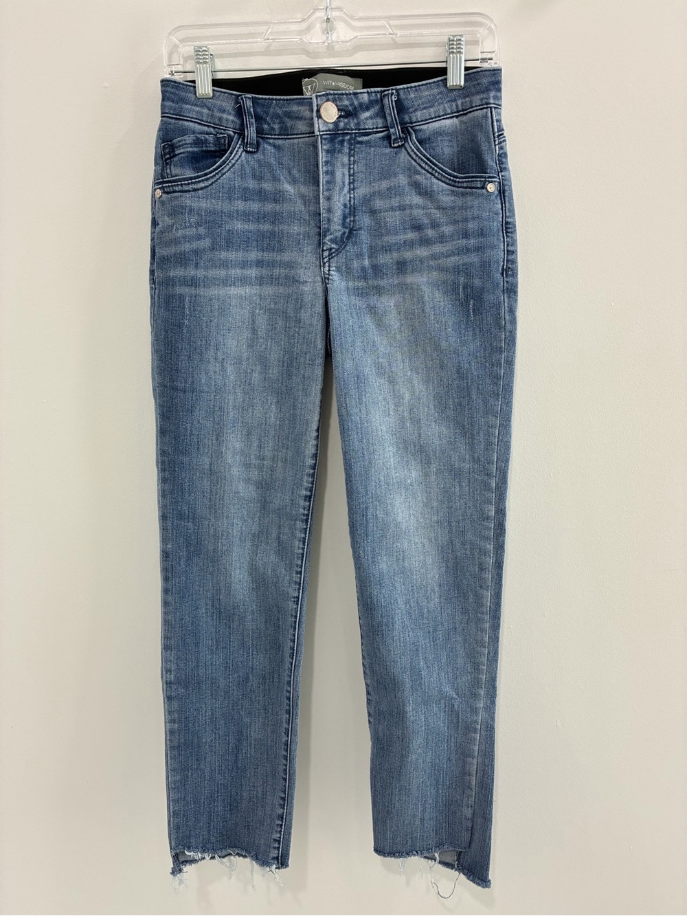 Wit & Wisdom Faded Blue Cropped Straight Jeans